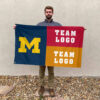 Michigan vs Custom Team House Divided Flag, NCAA Game Day Flag 2 Michigan vs Custom Team House Divided Flag, NCAA Game Day Flag