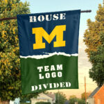 Michigan vs Custom Team House Divided Flag, NCAA House Flag