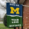 Michigan vs Custom Team House Divided Flag, NCAA House Flag