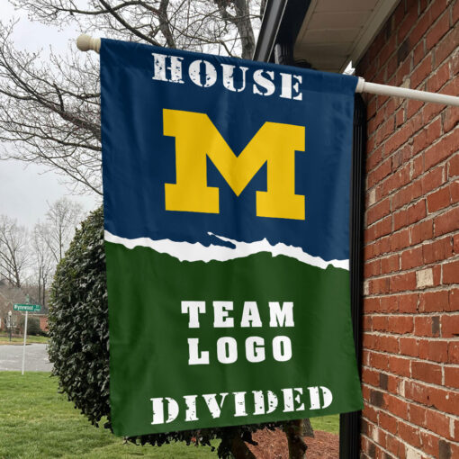 Michigan vs Custom Team House Divided Flag, NCAA House Flag