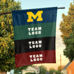Michigan vs Custom Team House Divided Flag, NCAA Rival Flag