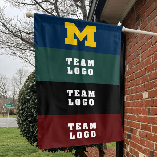 Michigan vs Custom Team House Divided Flag, NCAA Rival Flag Michigan vs Custom Team House Divided Flag, NCAA Rival Flag