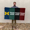 Michigan vs Custom Team House Divided Flag, NCAA Rival Flag 2 Michigan vs Custom Team House Divided Flag, NCAA Rival Flag