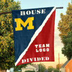 Michigan vs Custom Team House Divided Flag, NCAA Rivalry Flag