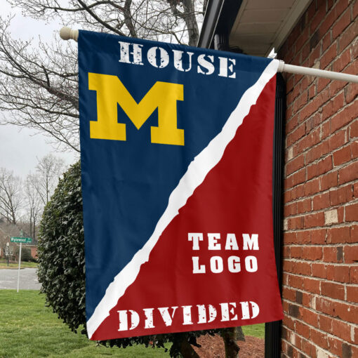 Michigan vs Custom Team House Divided Flag, NCAA Rivalry Flag