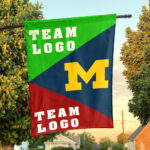 Michigan vs Custom Team House Divided Flag, NCAA Spirit Flag