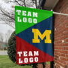 Michigan vs Custom Team House Divided Flag, NCAA Spirit Flag