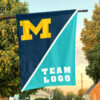 Michigan vs Custom Team House Divided Flag, NCAA Split Flag