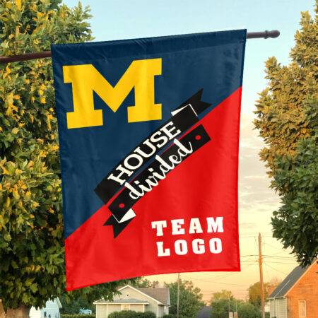 Michigan vs Custom Team House Divided Flag, NCAA Team Flag Michigan vs Custom Team House Divided Flag, NCAA Team Flag