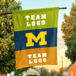 Michigan vs Custom Team House Divided Flag, NCAA Two Team Flag