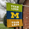 Michigan vs Custom Team House Divided Flag, NCAA Two Team Flag