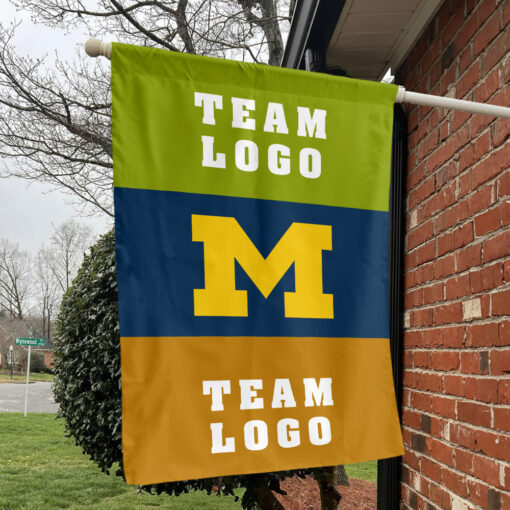 Michigan vs Custom Team House Divided Flag, NCAA Two Team Flag