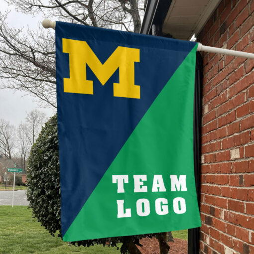 Michigan vs Custom Team House Divided Flag, Personalized College Flag Michigan vs Custom Team House Divided Flag, Personalized College Flag