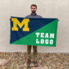 Michigan vs Custom Team House Divided Flag, Personalized College Flag 2 Michigan vs Custom Team House Divided Flag, Personalized College Flag