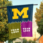 Michigan vs Custom Team House Divided Flag, Personalized Game Day Flag