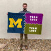 Michigan vs Custom Team House Divided Flag, Personalized Game Day Flag 2 Michigan vs Custom Team House Divided Flag, Personalized Game Day Flag