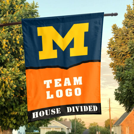 Michigan vs Custom Team House Divided Flag, Personalized House Flag