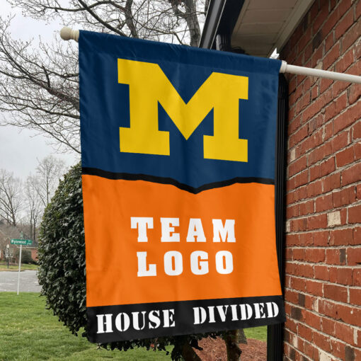 Michigan vs Custom Team House Divided Flag, Personalized House Flag Michigan vs Custom Team House Divided Flag, Personalized House Flag