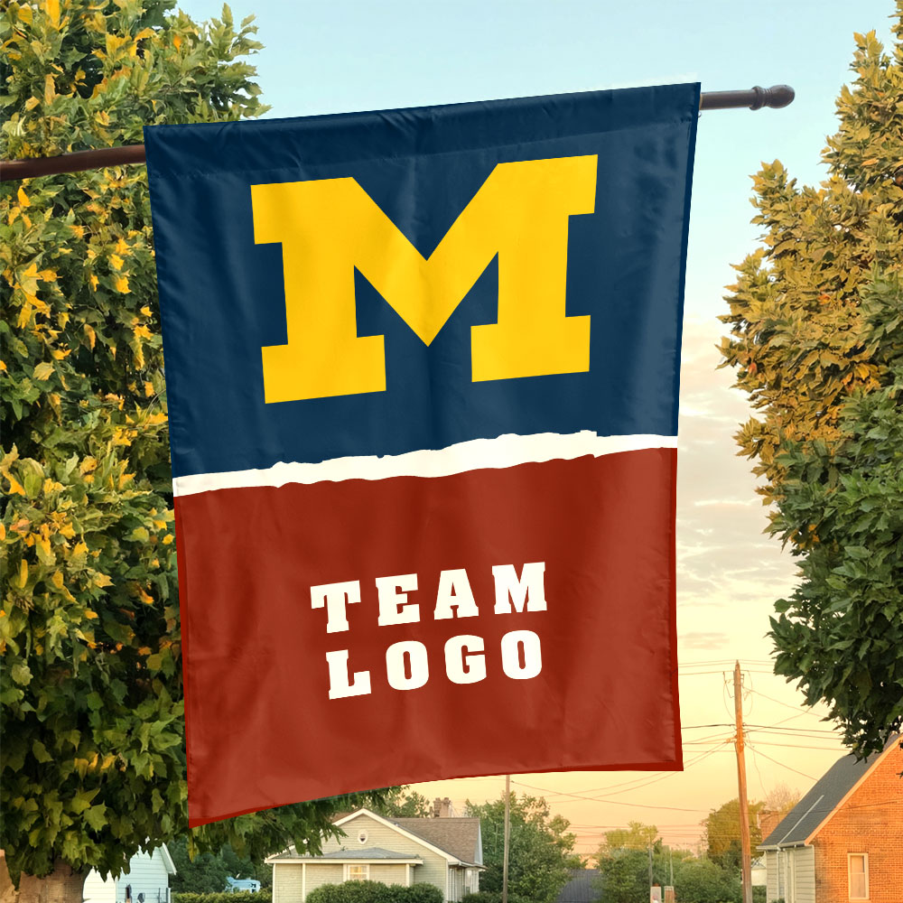 Michigan vs Custom Team House Divided Flag, Personalized NCAA Flag Michigan vs Custom Team House Divided Flag, Personalized NCAA Flag