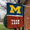 Michigan vs Custom Team House Divided Flag, Personalized NCAA Flag 1 Michigan vs Custom Team House Divided Flag, Personalized NCAA Flag