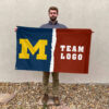 Michigan vs Custom Team House Divided Flag, Personalized NCAA Flag 2 Michigan vs Custom Team House Divided Flag, Personalized NCAA Flag