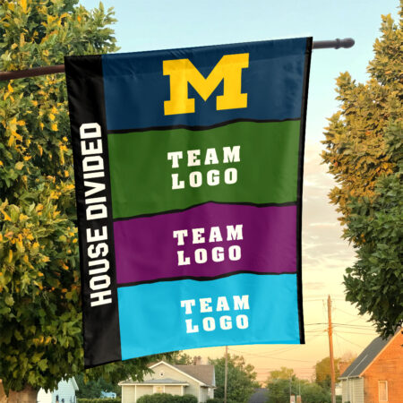 Michigan vs Custom Team House Divided Flag, Personalized Rival Flag