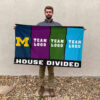 Michigan vs Custom Team House Divided Flag, Personalized Rival Flag 2 Michigan vs Custom Team House Divided Flag, Personalized Rival Flag