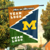 Michigan vs Custom Team House Divided Flag, Personalized Spirit Flag