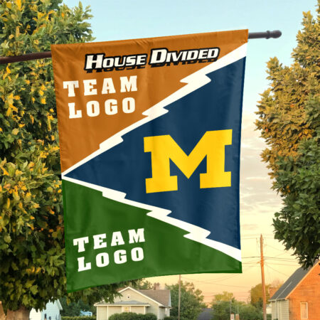 Michigan vs Custom Team House Divided Flag, Personalized Spirit Flag