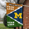 Michigan vs Custom Team House Divided Flag, Personalized Spirit Flag 1 Michigan vs Custom Team House Divided Flag, Personalized Spirit Flag