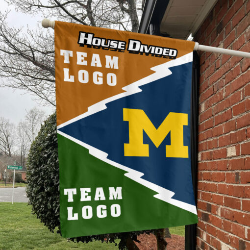Michigan vs Custom Team House Divided Flag, Personalized Spirit Flag Michigan vs Custom Team House Divided Flag, Personalized Spirit Flag