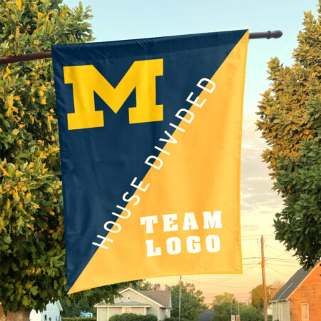 Michigan vs Custom Team House Divided Flag, Personalized Split Flag