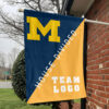 Michigan vs Custom Team House Divided Flag, Personalized Split Flag 1 Michigan vs Custom Team House Divided Flag, Personalized Split Flag