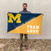 Michigan vs Custom Team House Divided Flag, Personalized Split Flag 2 Michigan vs Custom Team House Divided Flag, Personalized Split Flag