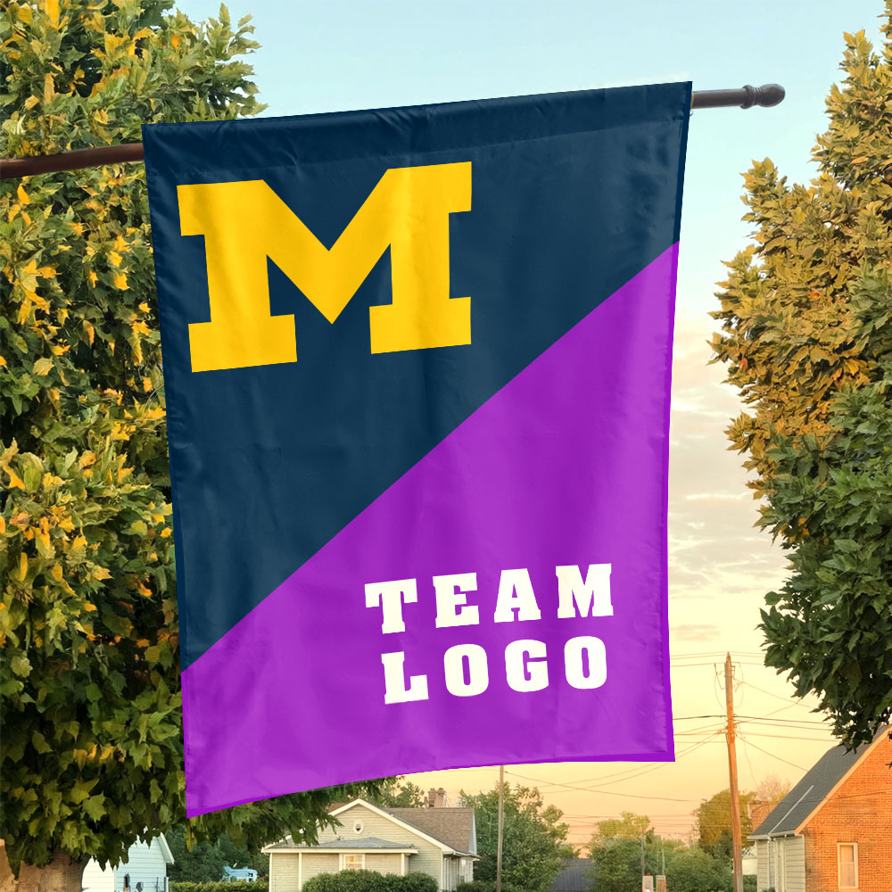 Michigan vs Custom Team House Divided Flag, Personalized Team Flag Michigan vs Custom Team House Divided Flag, Personalized Team Flag