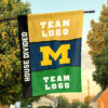 Michigan vs Custom Team House Divided Flag, Personalized Two Team Flag