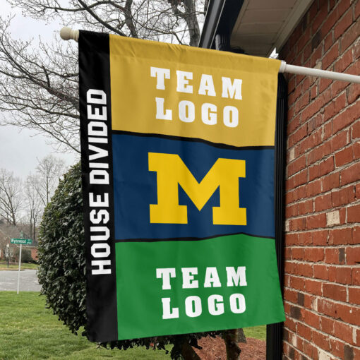 Michigan vs Custom Team House Divided Flag, Personalized Two Team Flag Michigan vs Custom Team House Divided Flag, Personalized Two Team Flag