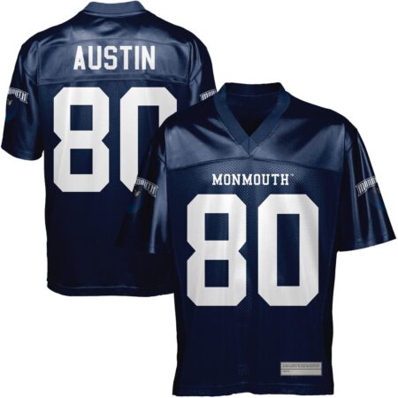 Miles Austin Monmouth University Hawks Football Jersey – Navy Blue, Limited Replica Fan Edition