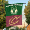 Milwaukee vs Cleveland House Divided Flag, NBA House Divided Flag