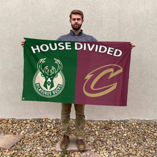 Milwaukee vs Cleveland House Divided Flag, NBA House Divided Flag