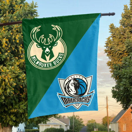 Milwaukee vs Dallas House Divided Flag, NBA House Divided Flag Milwaukee vs Dallas House Divided Flag, NBA House Divided Flag