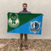 Milwaukee vs Dallas House Divided Flag, NBA House Divided Flag 2 Milwaukee vs Dallas House Divided Flag, NBA House Divided Flag