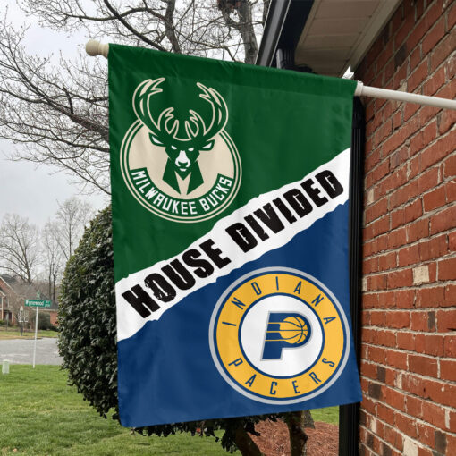 Milwaukee vs Indiana House Divided Flag, NBA House Divided Flag Milwaukee vs Indiana House Divided Flag, NBA House Divided Flag