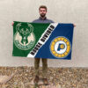 Milwaukee vs Indiana House Divided Flag, NBA House Divided Flag 2 Milwaukee vs Indiana House Divided Flag, NBA House Divided Flag