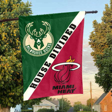 Milwaukee vs Miami House Divided Flag, NBA House Divided Flag Milwaukee vs Miami House Divided Flag, NBA House Divided Flag