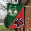 Milwaukee vs Toronto House Divided Flag, NBA House Divided Flag 1 Milwaukee vs Toronto House Divided Flag, NBA House Divided Flag