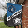 Minnesota vs Brooklyn House Divided Flag, NBA House Divided Flag 1 Minnesota vs Brooklyn House Divided Flag, NBA House Divided Flag