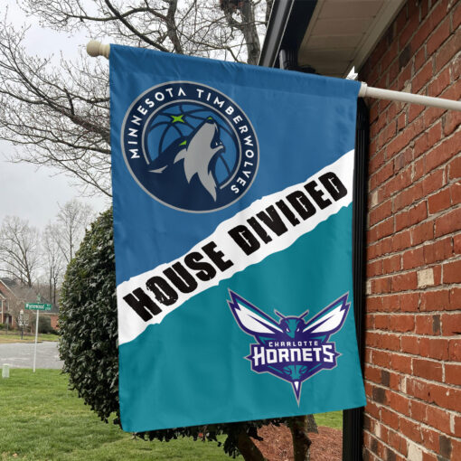 Minnesota vs Charlotte House Divided Flag, NBA House Divided Flag