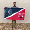 Minnesota vs Chicago House Divided Flag, NBA House Divided Flag 2 Minnesota vs Chicago House Divided Flag, NBA House Divided Flag