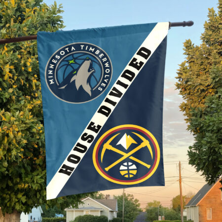 Minnesota vs Denver House Divided Flag, NBA House Divided Flag Minnesota vs Denver House Divided Flag, NBA House Divided Flag